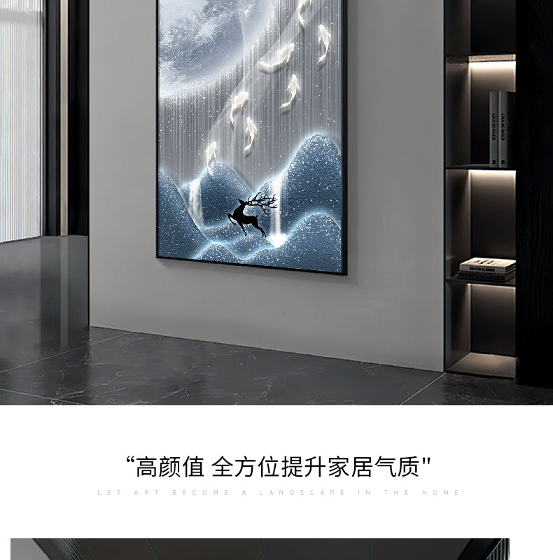 Xi on the branches of the living room TV background wall decorative painting Chinese knot into the household is opposite the door Wangyun Chinese corner hanging painting