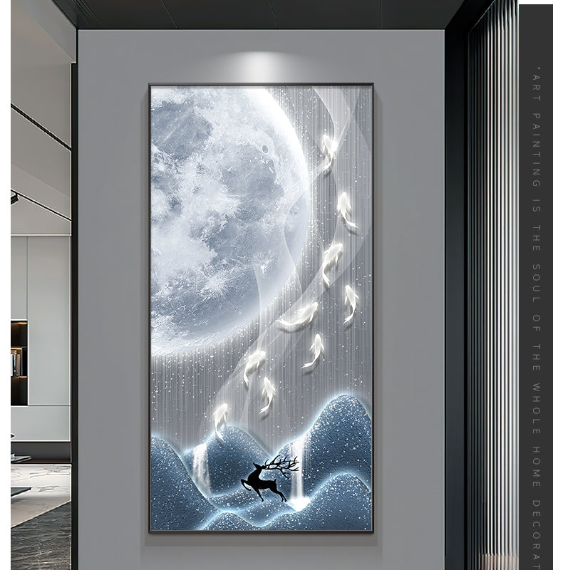 Xi on the branches of the living room TV background wall decorative painting Chinese knot into the household is opposite the door Wangyun Chinese corner hanging painting