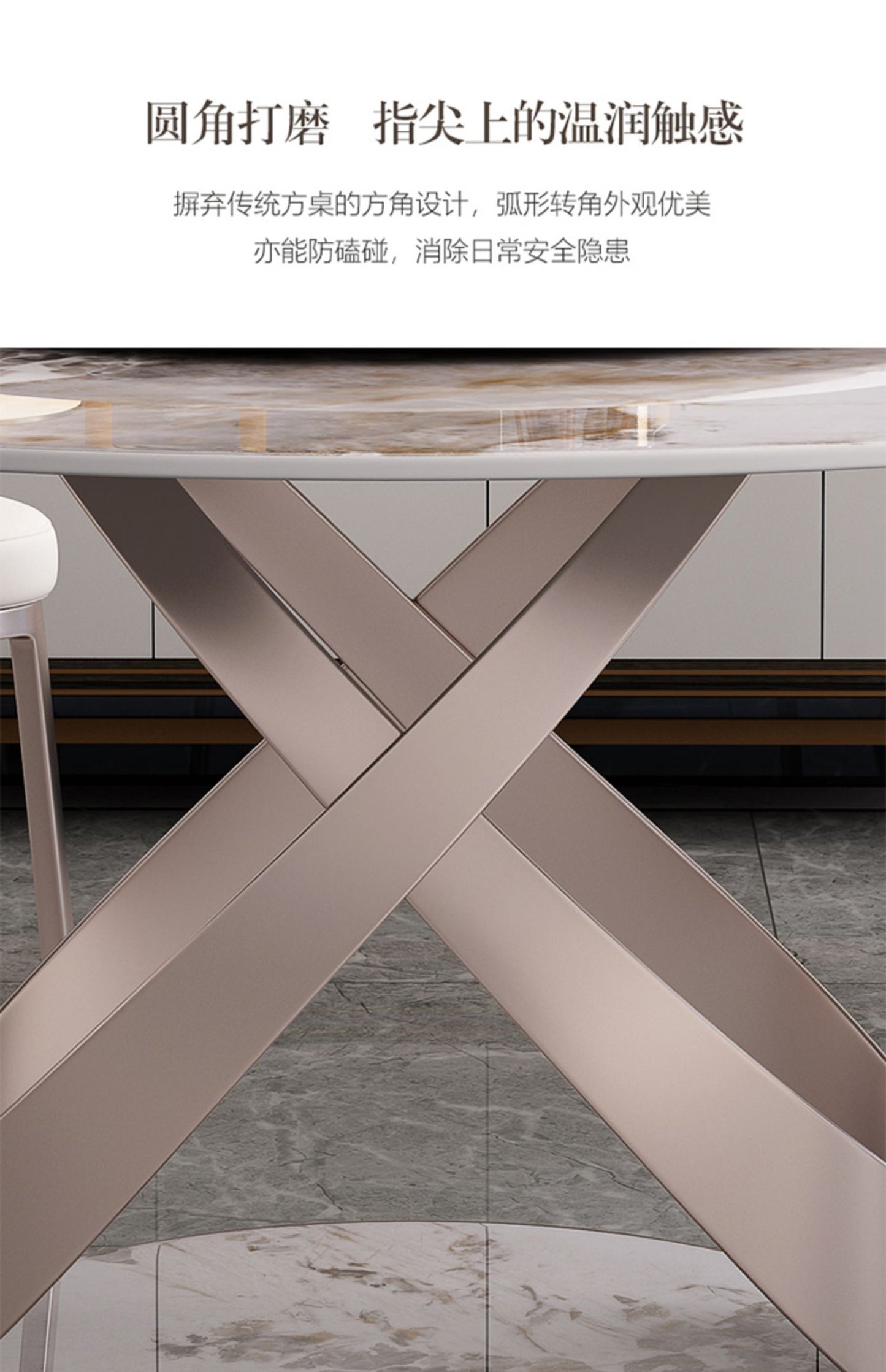 Home 10 people with turntable table modern light luxury high-end villa electric large round 1.8m table