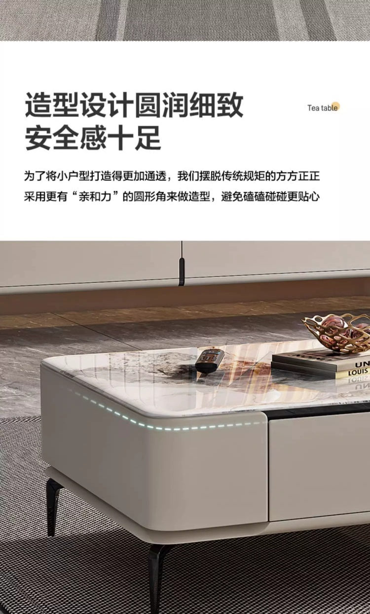 Italian light luxury microcrystal coffee table TV cabinet living room home size apartment coffee table advanced sense