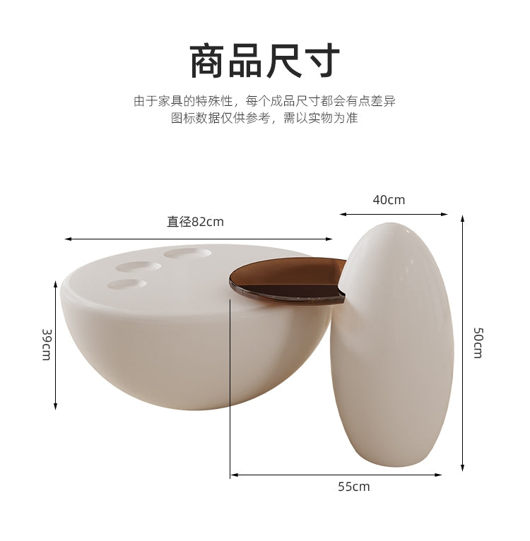 Simple modern coffee table net red living room cream coffee table cat claw small apartment light luxury style combination of new round