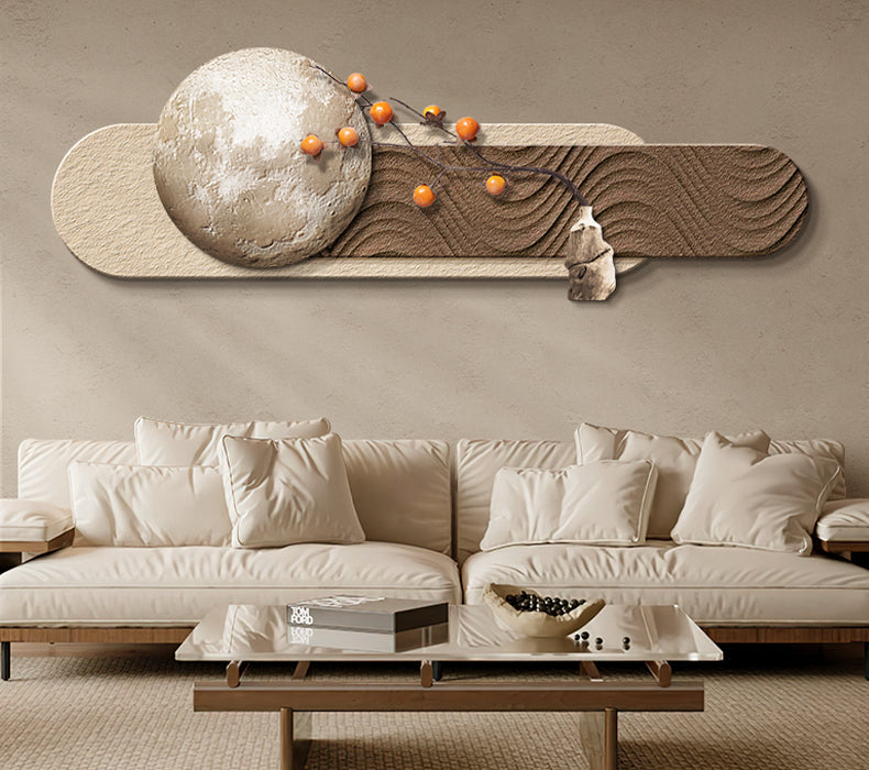 Sofa background wall hanging painting Persimmon Ruyi living room decorative painting advanced sense new Chinese atmosphere wall painting