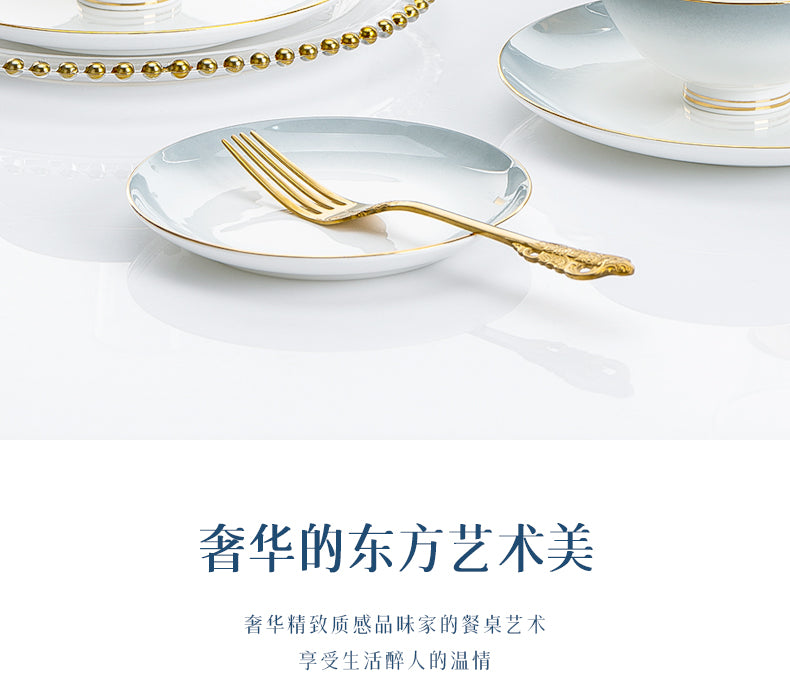 Underglaze color Jingdezhen ceramic tableware set bone China housewarming light luxury bowl dish dish set home
