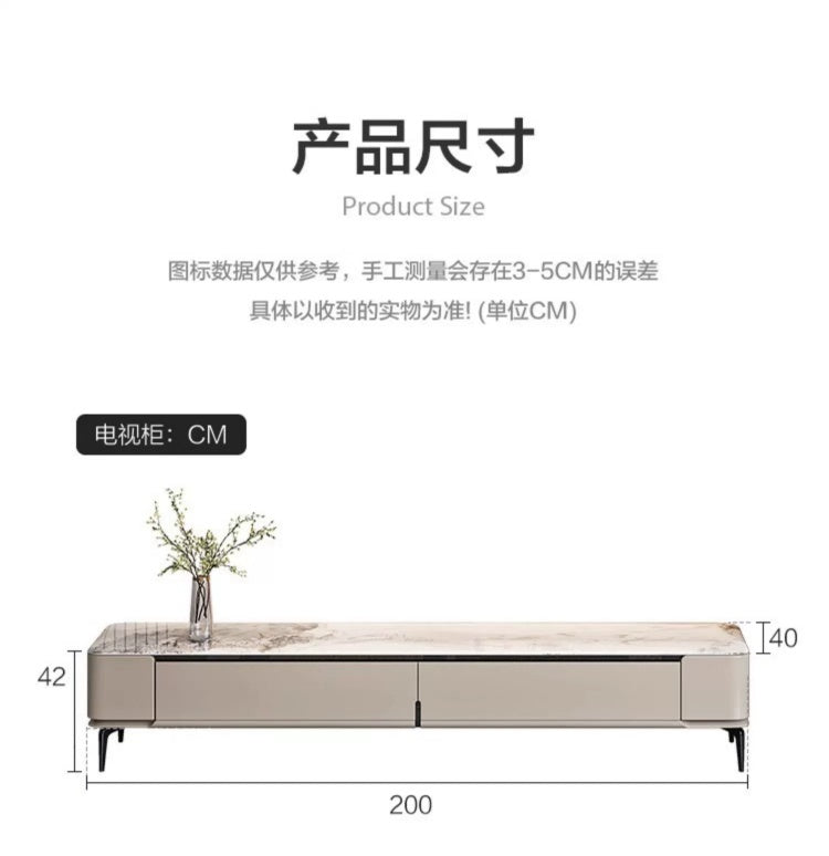 Italian light luxury microcrystal coffee table TV cabinet living room home size apartment coffee table advanced sense