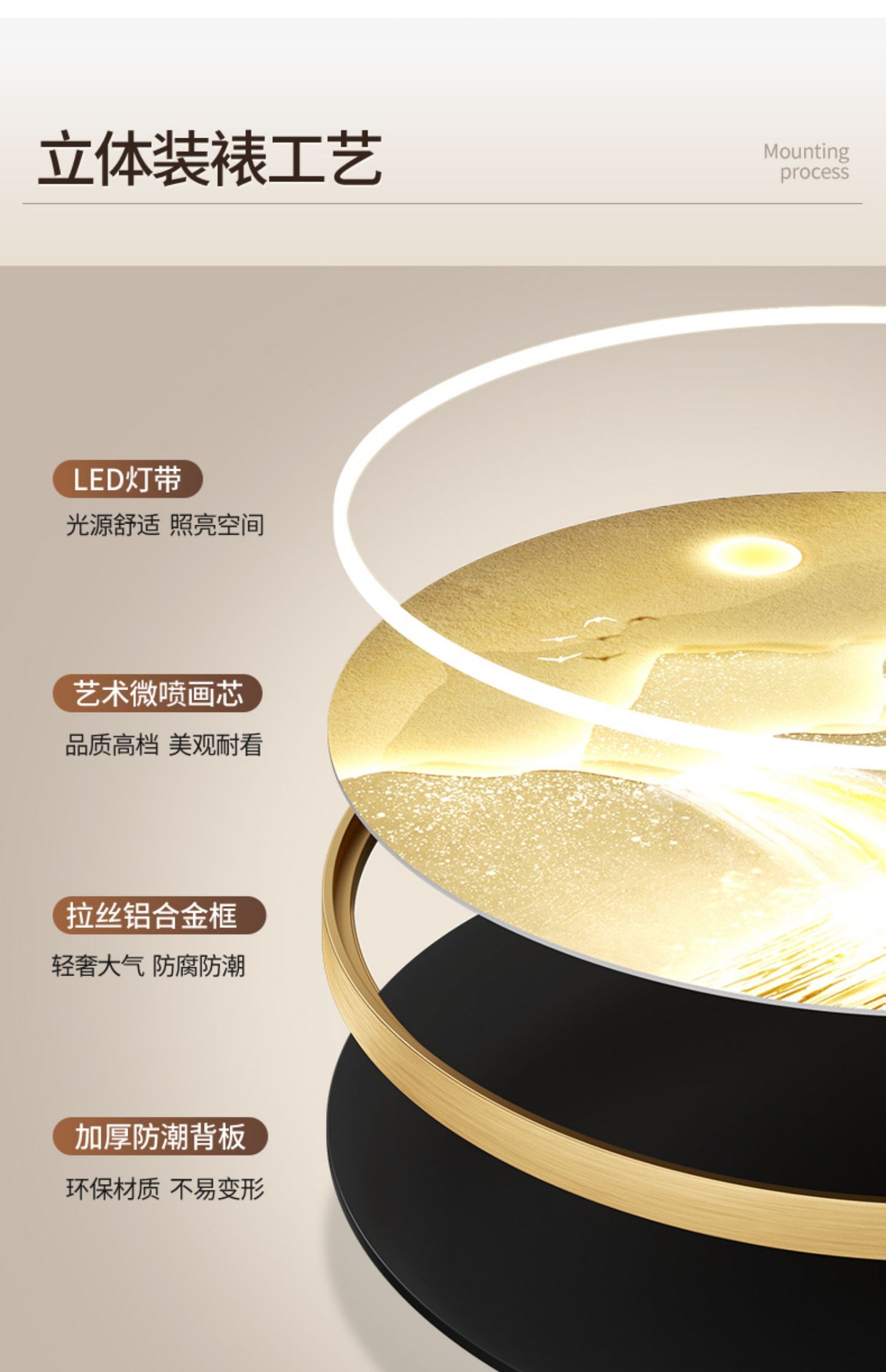 Light luxury ginkgo leaf porch decorative painting advanced sense of wealth into the household is hanging paintings opposite the door corridor bucket cabinet round mural