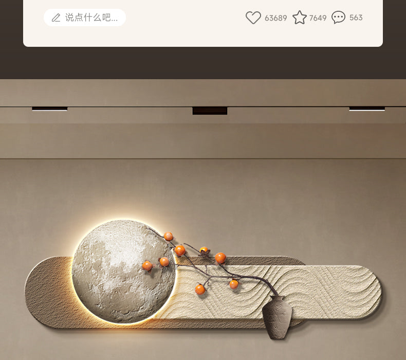 Sofa background wall hanging painting Persimmon Ruyi living room decorative painting advanced sense new Chinese atmosphere wall painting