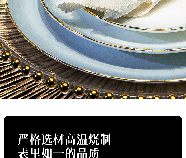 Underglaze color Jingdezhen ceramic tableware set bone China housewarming light luxury bowl dish dish set home