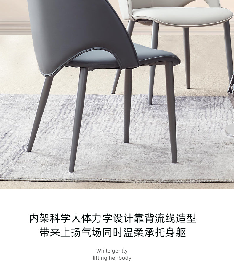 Light luxury dining chair with armrests Italian minimalist tea chair
