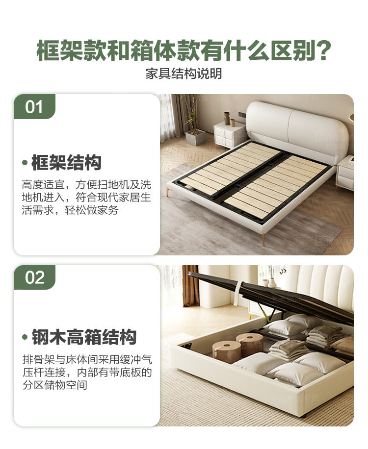 Leather bed Modern minimalist bed Master bedroom modern simple solid wood double bed wedding bed
