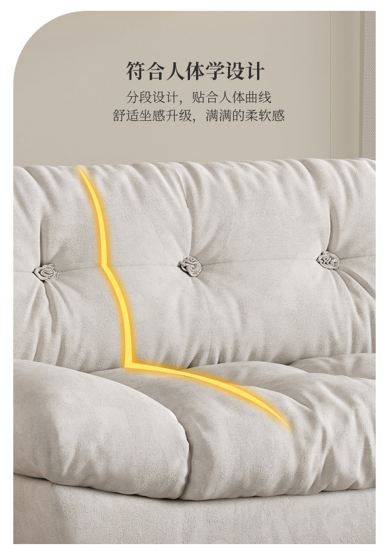 Cloud sofa cream style straight row three small living room modern simple anti-cat claws down fabric sofa