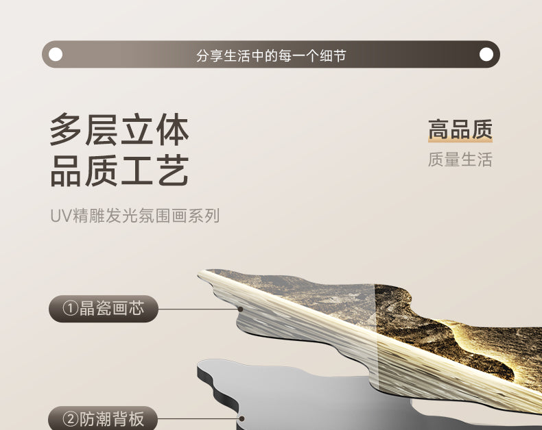 Fortune tree light luxury living room decorative painting new Chinese style back with back-up sofa background wall hanging painting advanced sense landscape painting