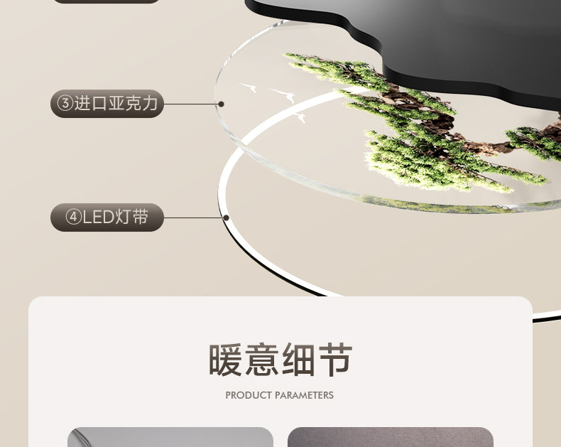 Fortune tree light luxury living room decorative painting new Chinese style back with back-up sofa background wall hanging painting advanced sense landscape painting