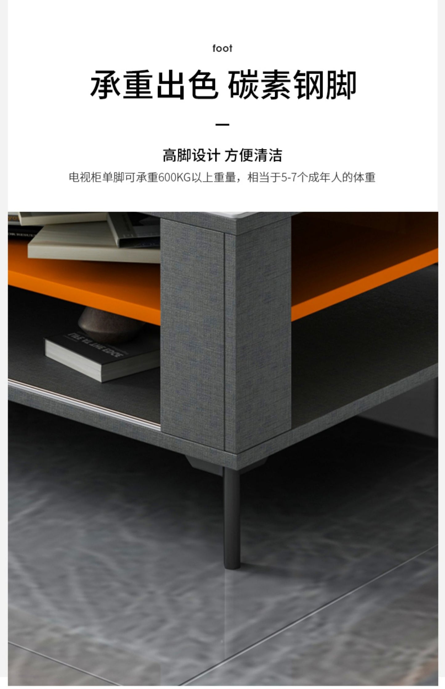 Italian very simple rock panel coffee table TV cabinet small apartment simple light luxury modern living room