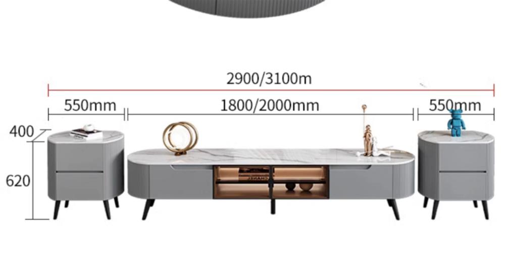 Rock panel coffee table TV cabinet combination of modern simple small apartment TV cabinet living room