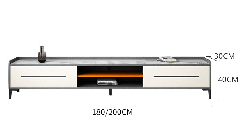 Italian very simple rock panel coffee table TV cabinet small apartment simple light luxury modern living room