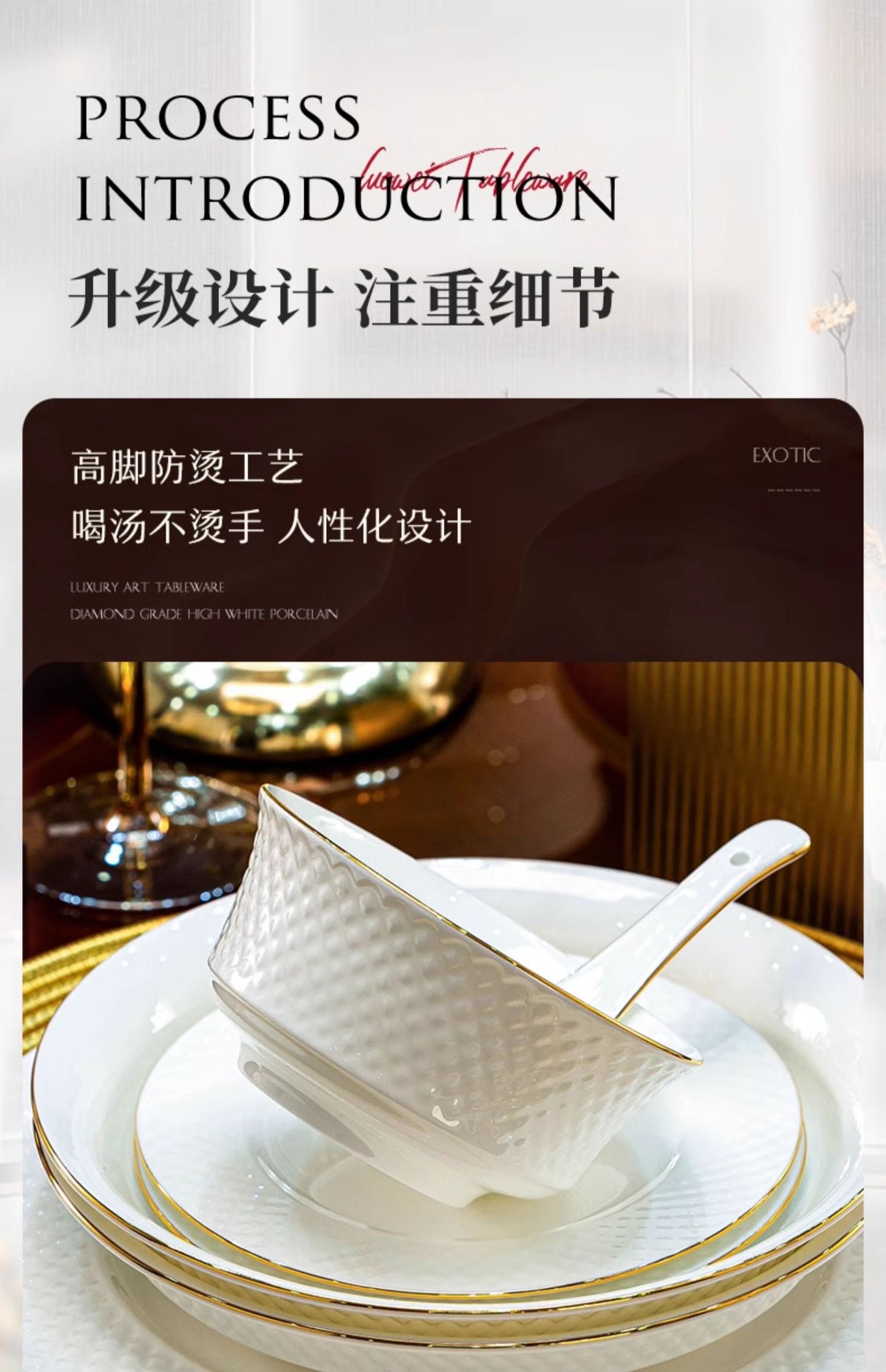 Jingdezhen bone China tableware set pure white underglaze porcelain bowl plate housewarming dish set home