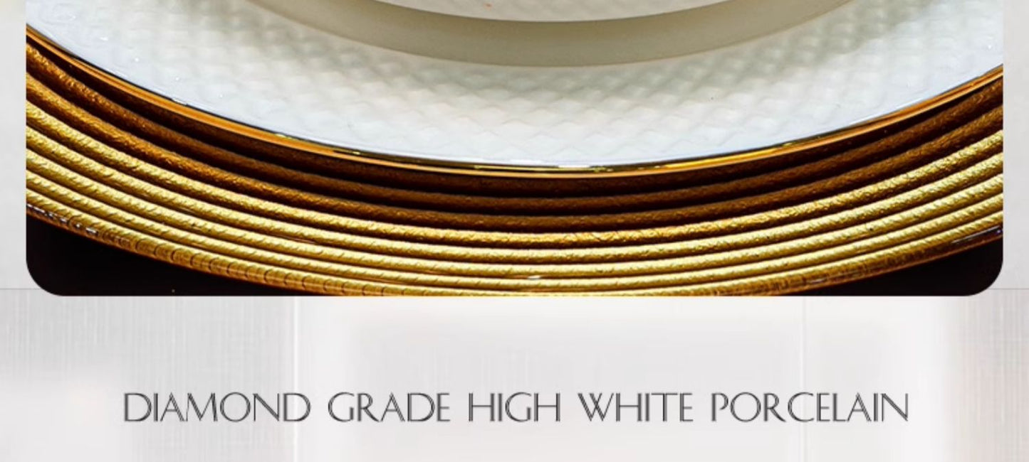 Jingdezhen bone China tableware set pure white underglaze porcelain bowl plate housewarming dish set home