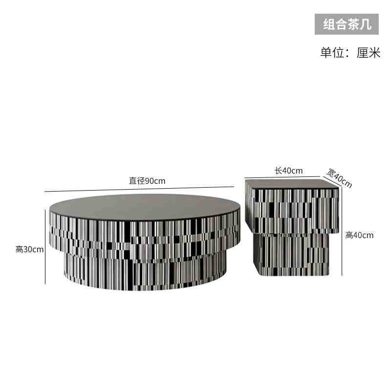 Coffee table living room household small apartment light luxury simple modern small side a few round table glass Italian minimalist coffee table