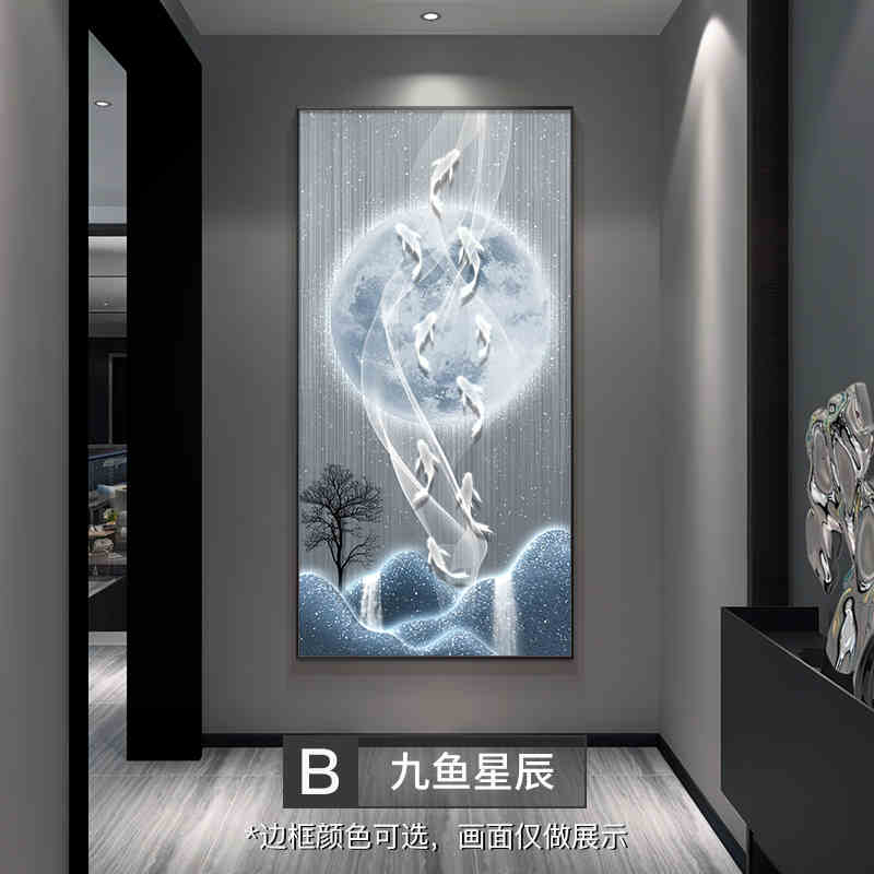 Xi on the branches of the living room TV background wall decorative painting Chinese knot into the household is opposite the door Wangyun Chinese corner hanging painting