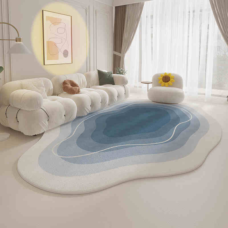 Cream wind special-shaped carpet living room light luxury luxury sofa home light green clouds irregular cushion bedroom