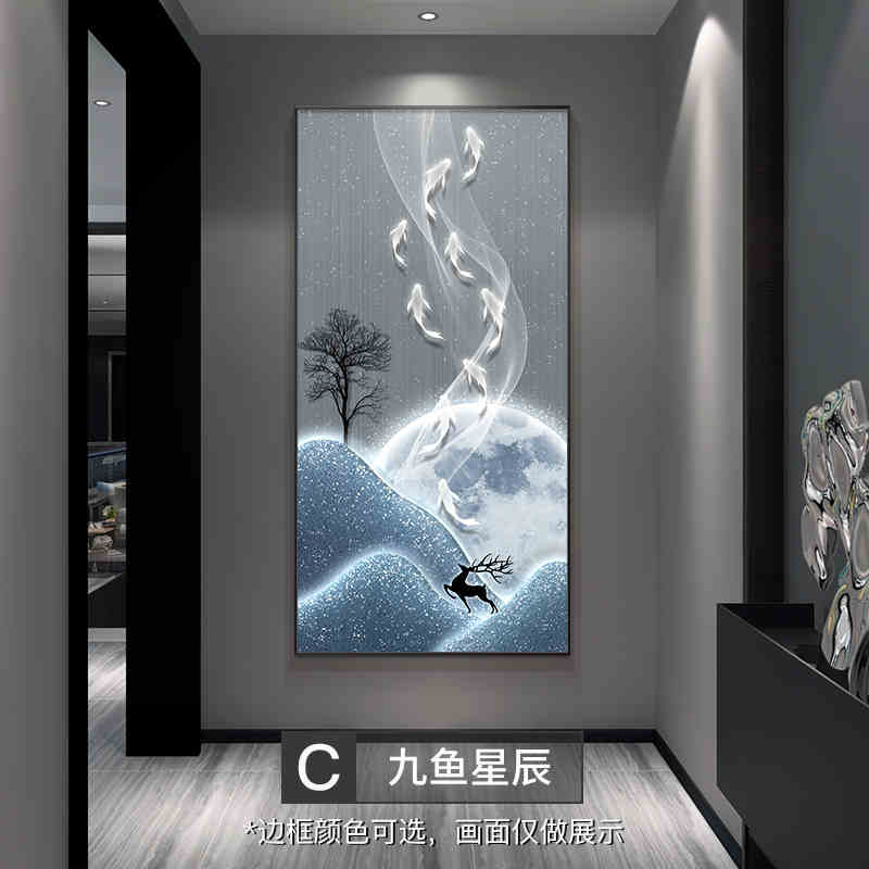 Xi on the branches of the living room TV background wall decorative painting Chinese knot into the household is opposite the door Wangyun Chinese corner hanging painting