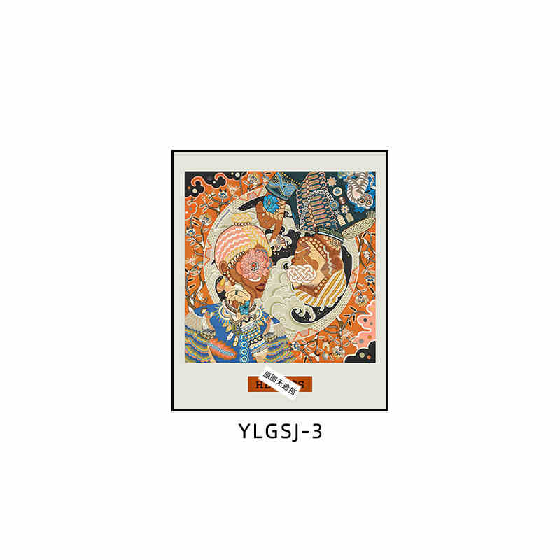 Love code silk scarf hanging painting light luxury high-end living room porch decorative painting European restaurant sofa background wall floor painting