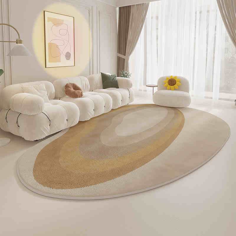 Cream wind special-shaped carpet living room light luxury luxury sofa home light green clouds irregular cushion bedroom
