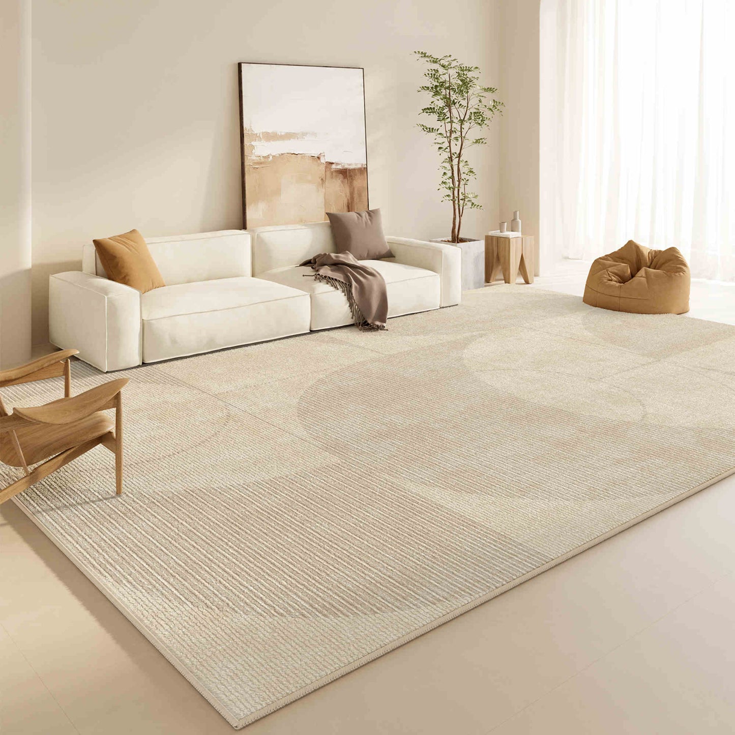 Cream wind carpet living room light luxury senior sense home sofa floor mat bedroom waterproof wash free wipe