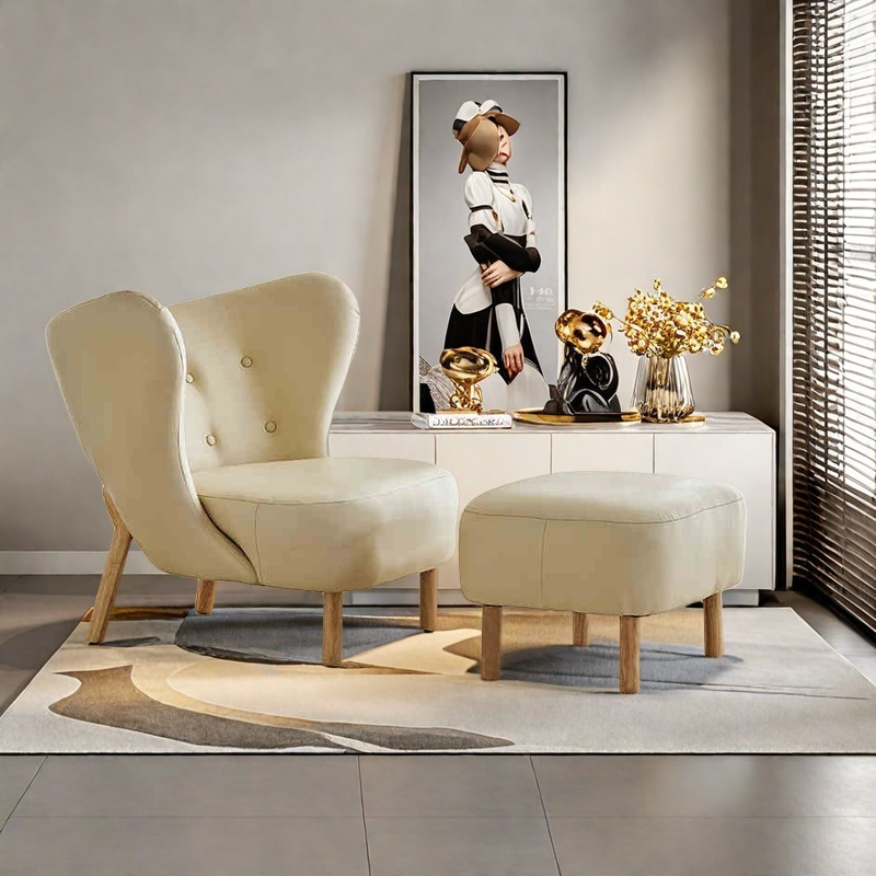 Lazy sofa chair Lamb velvet white ins wind net red balcony leisure long hair chair Nordic bedroom single chair