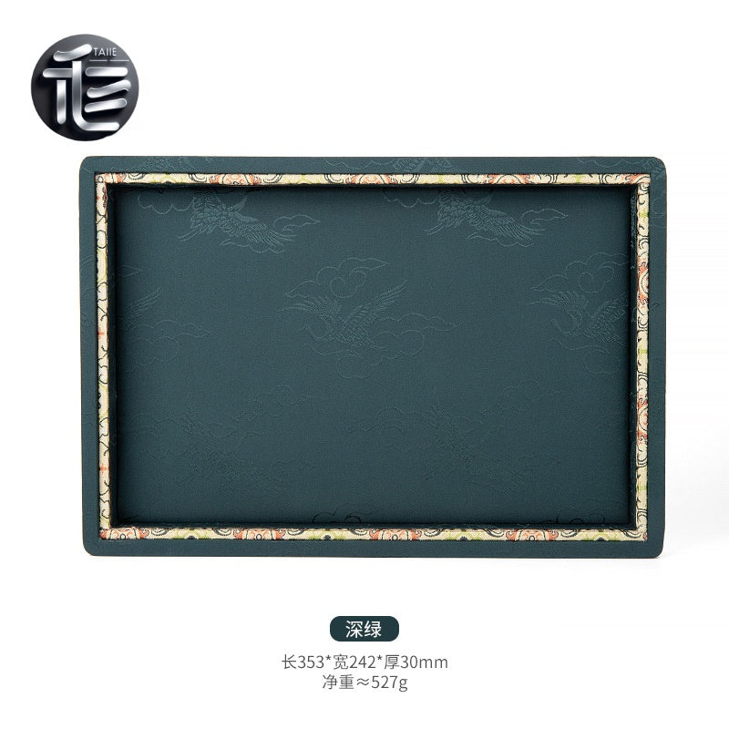 Jacquard Fabric Tray with Embossed Pattern for Jewelry and Tea Display