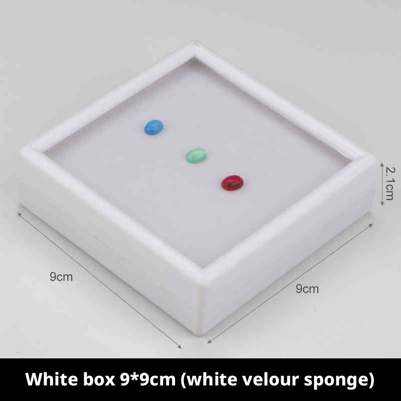10pcs Gemstone Display Box with Clear Lid and Sponge for Loose Stones and Jewelry