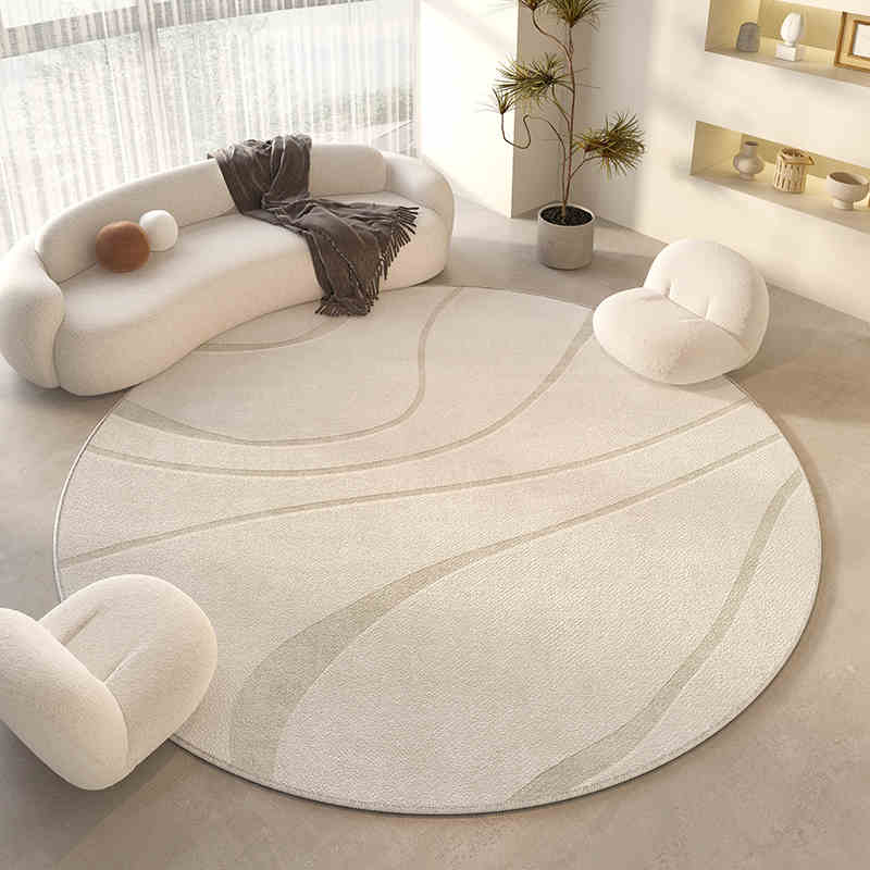 Round carpet Deluxe living room chair cushion Cloakroom bedroom floor mat cream air household bed blanket machine washable
