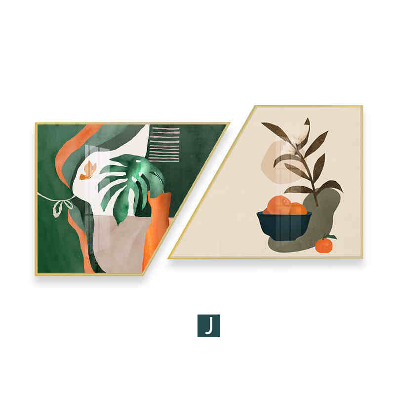 Dining room decoration painting gingko leaf golden dining room hanging painting double auspicious sofa after the living room fashion trend mural