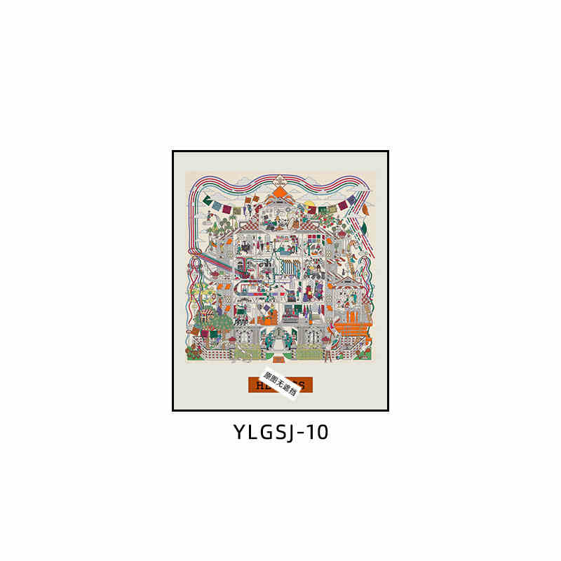 Love code silk scarf hanging painting light luxury high-end living room porch decorative painting European restaurant sofa background wall floor painting