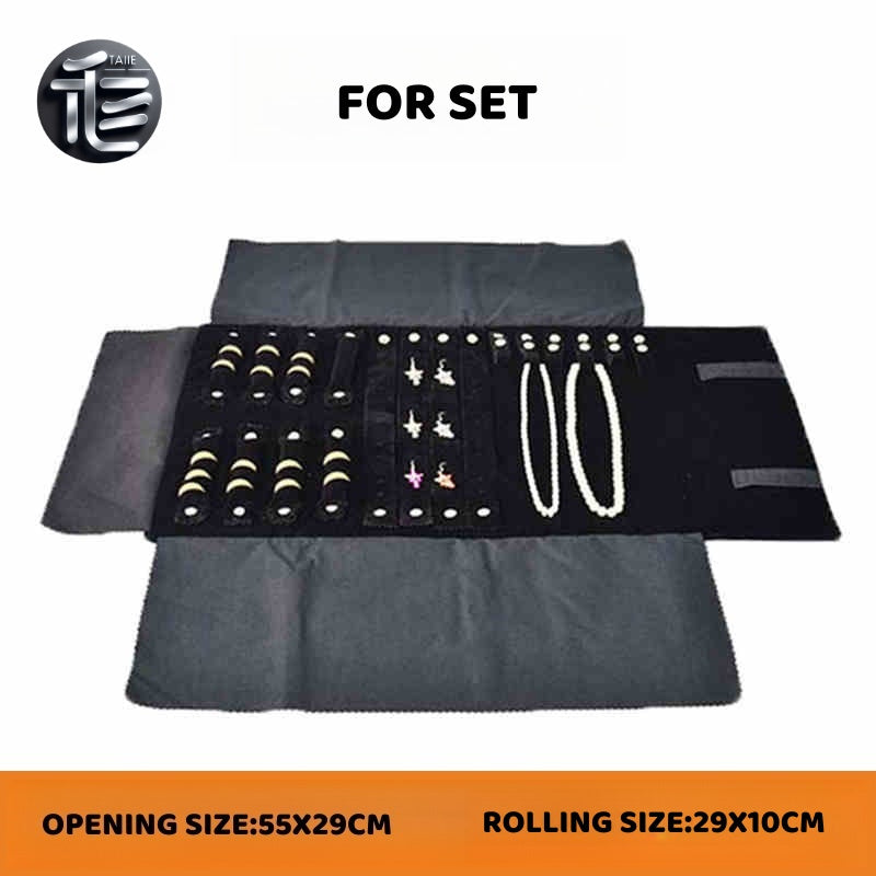 Jewelry roll,Jewelry travel case,Velvet jewelry roll,Leather jewelry organizer,Jewelry pouch,Compact jewelry roll