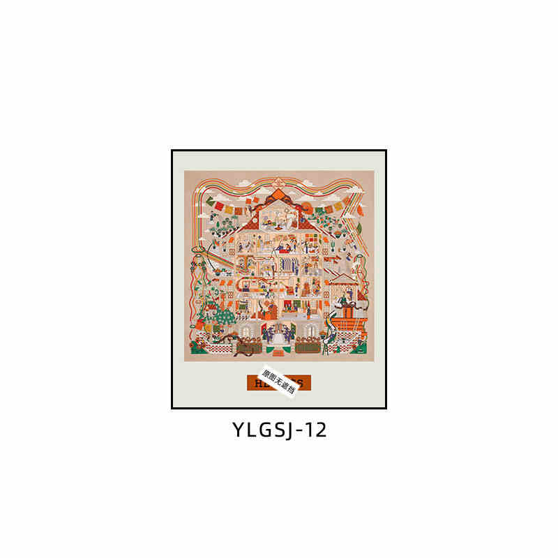 Love code silk scarf hanging painting light luxury high-end living room porch decorative painting European restaurant sofa background wall floor painting