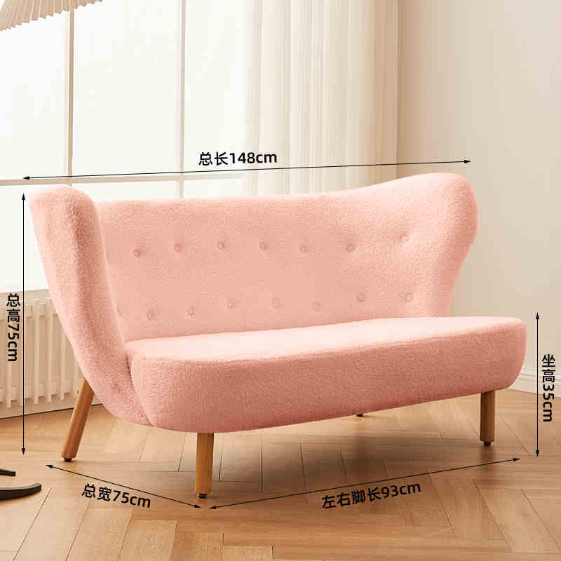 Lazy sofa chair Lamb velvet white ins wind net red balcony leisure long hair chair Nordic bedroom single chair