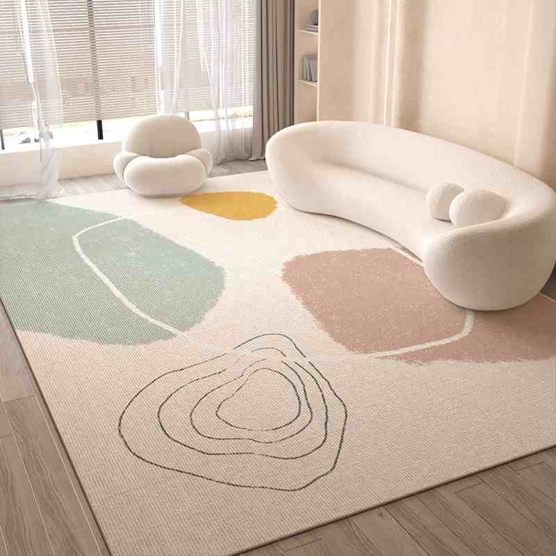 Cream wind carpet living room light luxury senior sense home sofa floor mat bedroom waterproof wash free wipe