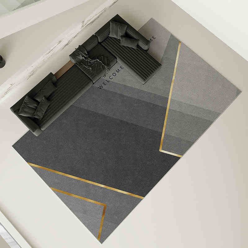 Grey carpet living room light luxury high-end high-end washable rub home sofa floor mat
