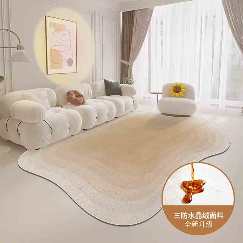 Cream wind special-shaped carpet living room light luxury luxury sofa home light green clouds irregular cushion bedroom