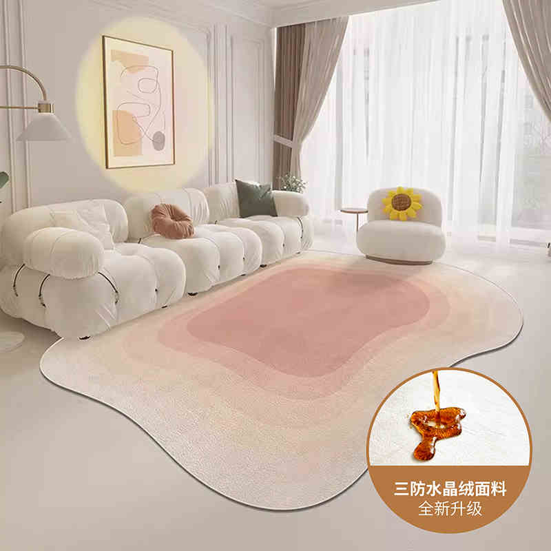 Cream wind special-shaped carpet living room light luxury luxury sofa home light green clouds irregular cushion bedroom