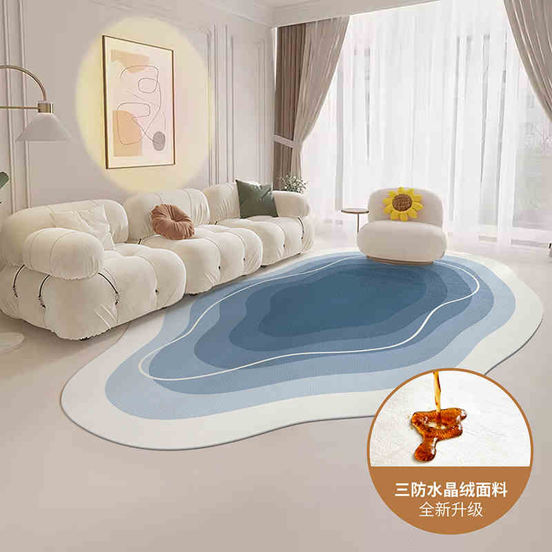 Cream wind special-shaped carpet living room light luxury luxury sofa home light green clouds irregular cushion bedroom