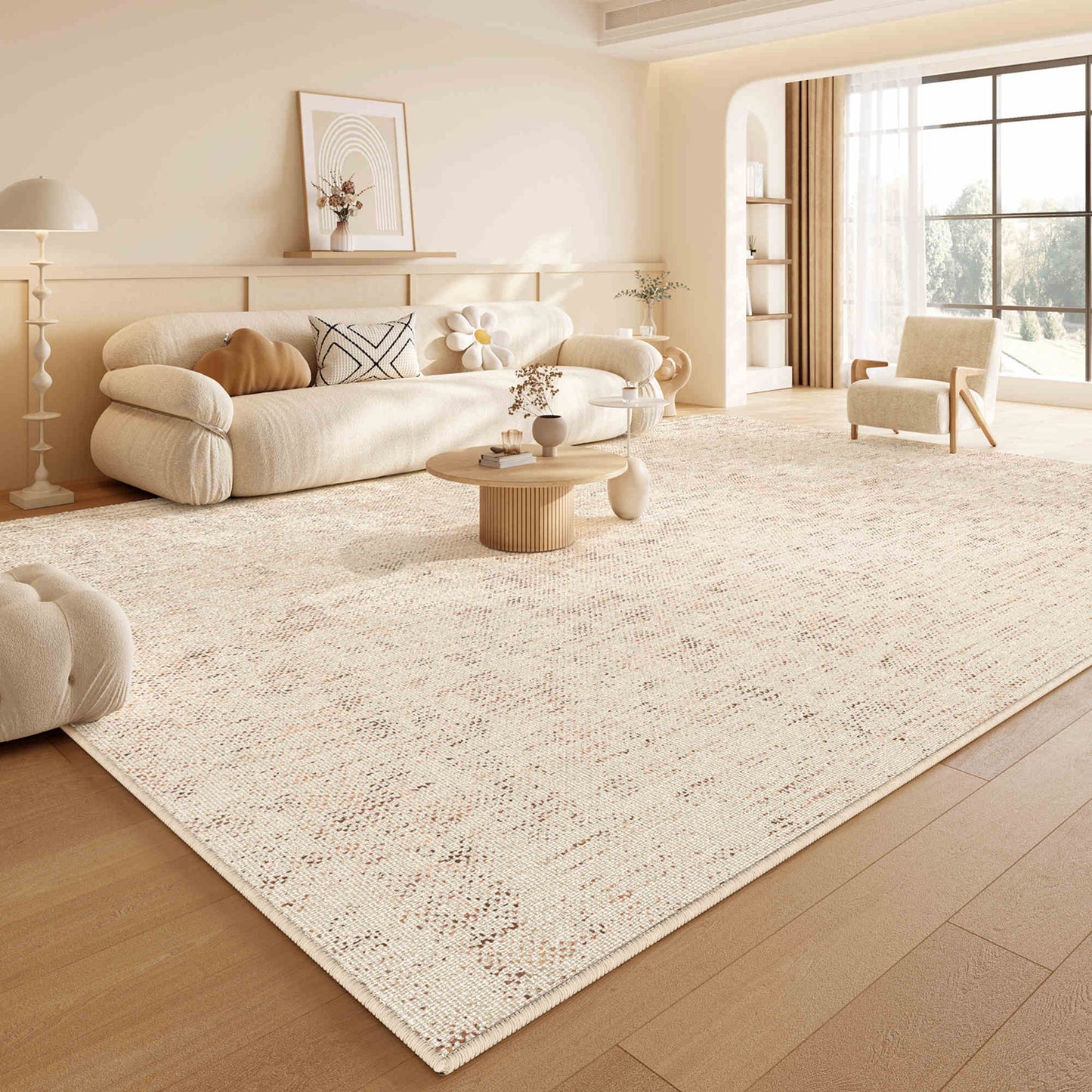 Cream wind carpet living room light luxury senior sense home sofa floor mat bedroom waterproof wash free wipe