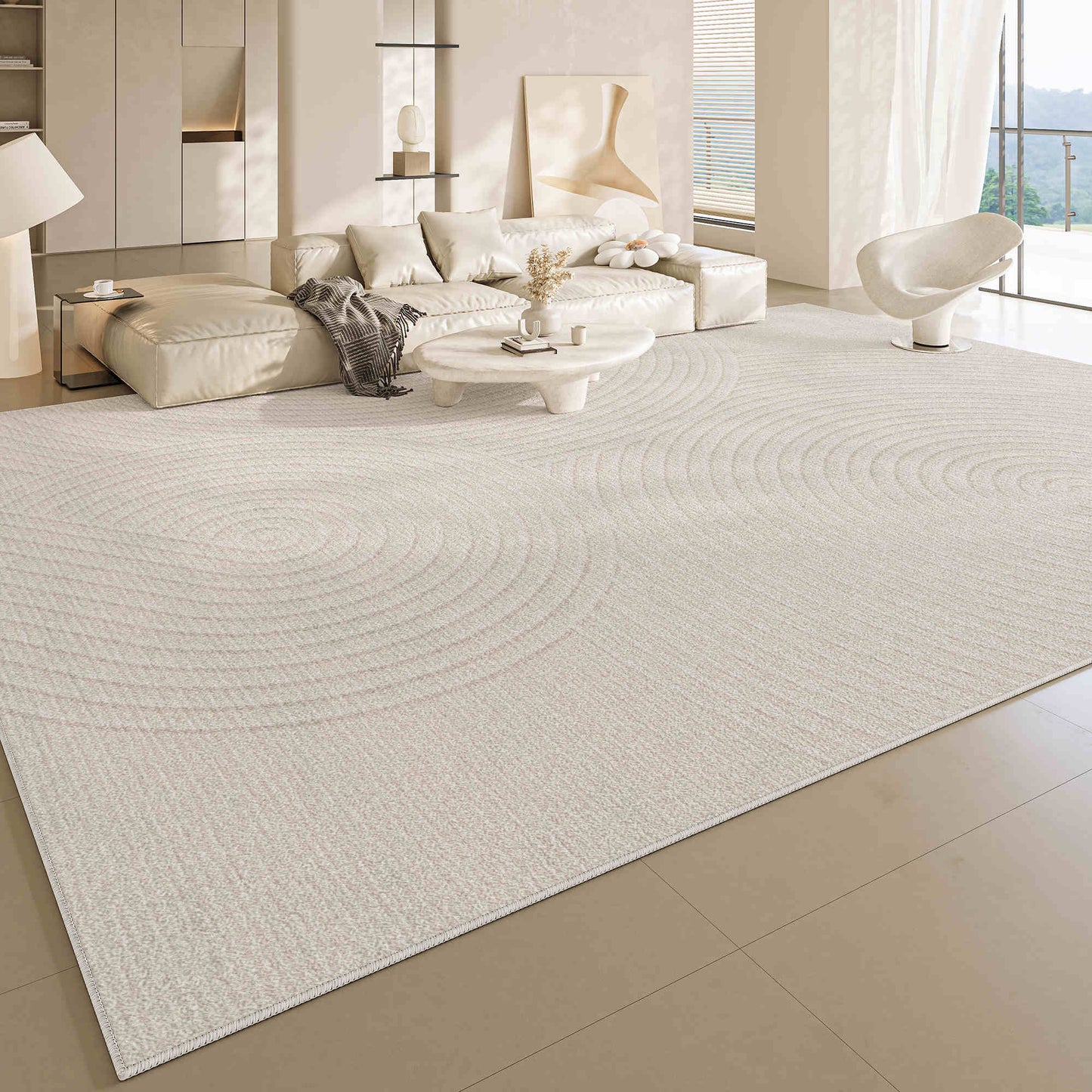 Cream wind carpet living room light luxury senior sense home sofa floor mat bedroom waterproof wash free wipe
