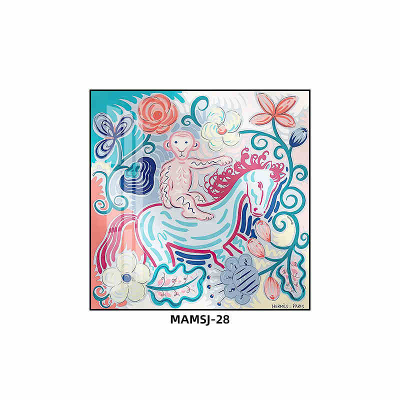 Love horse silk scarf hanging painting modern simple living room sofa background wall floor painting porch senior sense hanging painting light luxury