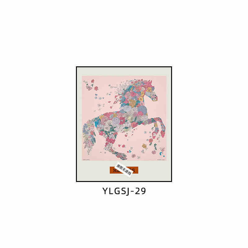 Love code silk scarf hanging painting light luxury high-end living room porch decorative painting European restaurant sofa background wall floor painting