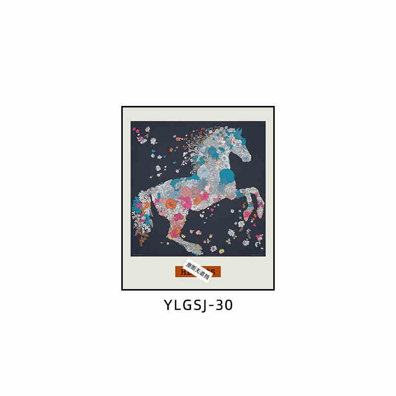 Love code silk scarf hanging painting light luxury high-end living room porch decorative painting European restaurant sofa background wall floor painting