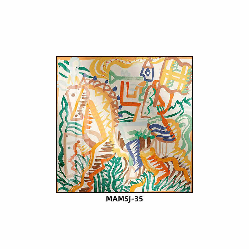 Love horse silk scarf hanging painting modern simple living room sofa background wall floor painting porch senior sense hanging painting light luxury