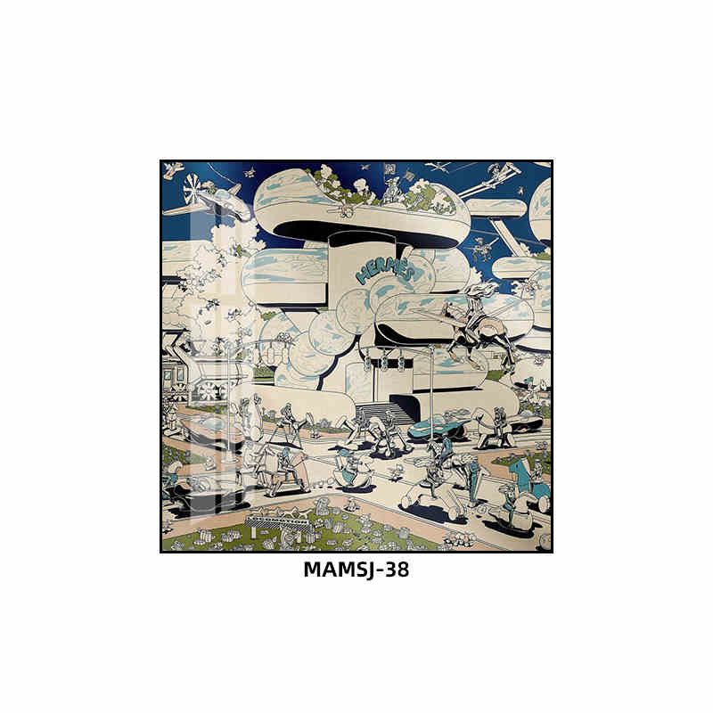 Love horse silk scarf hanging painting modern simple living room sofa background wall floor painting porch senior sense hanging painting light luxury