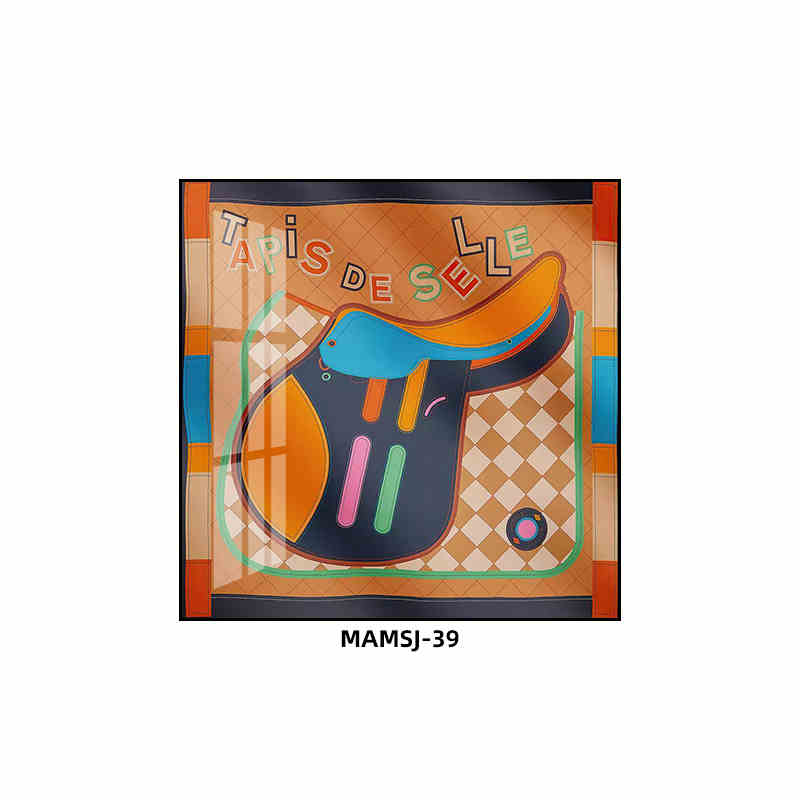 Love horse silk scarf hanging painting modern simple living room sofa background wall floor painting porch senior sense hanging painting light luxury